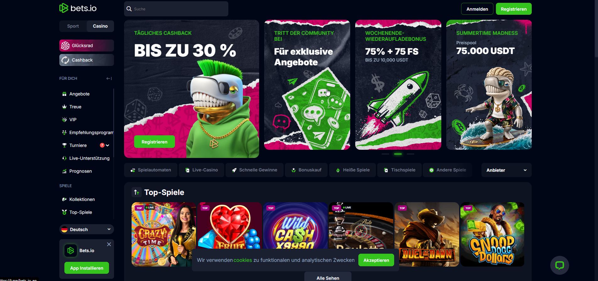 Die digitale Matrix des Krypto-Gamings: Bets.io besticht durch ein ultraschnelles, futuristisches Interface, bei dem Blockchain-Technologie und Casino-Spaß nahtlos verschmelzen