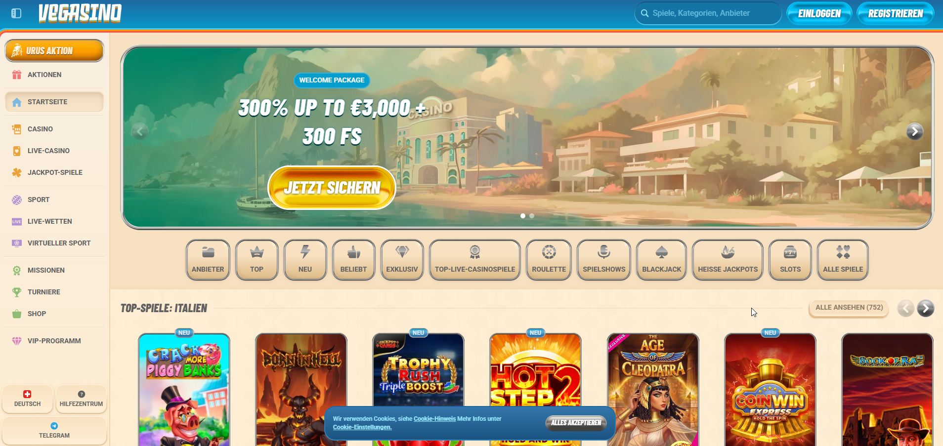Das grelle Blinken des Las Vegas Strip erwacht zum Leben: Vegasino zaubert eine nostalgische Nacht voller Flimmerlichter, Spielchips und dem unverwechselbaren Glamour der Wüste